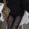 Socken Strumpfwaren Schwarz Leopard Strumpfhosen Strümpfe Frauen Top Dünne Strumpfwaren Sexy Tier Muster Strumpfhosen Weibliche Transparent Design Seide Legging T231104