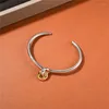 Bangle French Ins Niche Design Knot Gold/Silver Matching Color Bracelets Female Geometric Retro Fashion Jewelry Accessories Gift