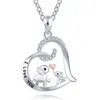 Chains I LOVE YOU Warm Elephant Mother And Child Elephants Animal Pendant Heart Necklaces For Women Mother's Day Birthday Jewelry Gifts