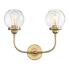 Lampada da parete Permo Sconce 2- Light Vanity con paralume rotondo in vetro trasparente da 5,9 "per camera da letto, soggiorno, bagno, corridoio