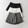 Jupes femmes minijupe sexy vintage blanc noir jupe plissée coréenne tennis jupe short été zip taille haute jupe 230404