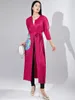 Women's Trench Coats Trenchcoat Autumn 2023 Printed Loose Large Size Long High-end Elegant Pleated Coat