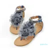 Sandaler Kvinnor Sandaler Böhmen Stil Summer Shoes Woman Beach bekväma platta Sandaler Flower Sandalias Flip Flops Plus Size 43 WSH4021 230403