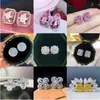 20 Styles Karriärlaboratorium Diamond Stud Earring Vitt guldfyllda festbröllop örhängen för kvinnor Män lovar födelsedagsmycken gåva