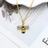 Chains Fashion Simple Animal Bee Necklace Personality Rhinestone Insect Women Charm Metal Short Wholesale