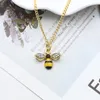 Kedjor Fashion Simple Animal Bee Halsband Personlighet Rhinestone Insect Women Charm Metal Short grossist