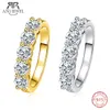 Solitaire Ring Anujewel 4mm D Color Wedding Band Ring 925 Sterling Silver 18K Gold Plated Band Engagament Rings Wholesale 230403