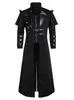 Heren Trench Coats Vintage Gothic Steampunk Long Jacket Retro Medieval Warrior Knight Overjas Male Victoria Plus Maat 230404