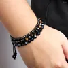 Strand 4 6 8mm Pierre Naturelle Perlé Bracelet À La Main Hématite Hommes Oeil De Tigre Noir Lave Bracelets Équilibre Bijoux Femmes Yoga Bracelets