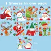 Christmas Decorations 9 Sheets Window Clings Large Removable Snowflake Santa Claus Reindeer Gnome Eif Decals For Holiday New Year Drop Ameb1