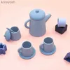 Kitchens Play Food Baby Educational Learning Toys Children Silicone Tea Set Toys Play House Toys Kids Edible Grade Silicone Tableware Cups SetL231104