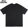 Masculino tshirts streetwear tshirt masculino hip hop ilusão de letra impressão camiseta harajuku algodão casual verão manga curta camiseta preta 230404