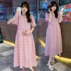 Sukienki macierzyńskie 6833# Floral Plain Wear Matters Wear Summer Korean Fashion A-Line luźne zużycie macierzyńskie Słodka ciąża 230404