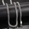 Chains 2023 Fashion Gold-plated Stainless Steel Men's Long & Choker Necklace Curb Rock Hip Hop Punk Rapper Cuban Link Chain Jewelry