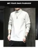 Herr t-shirts kashmir män lång ärm broderi bokstav t shirt homme turtleneck streetwear casual t-shirts manlig mode tee 230404