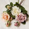 Декоративные цветы венки красивая большая розовая ветвь искусственное шелк для дома свадьба