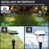 Nyhetsbelysning 2/4/6st LED Solar Lawn Light RGB Colorful Dynamic Outdoor Garden Waterproof Lamp Door Award Yard Solar Landscape Shine Light P230403