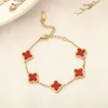 Classique nouveau bracelet trèfle 2024 simple unilatéral mode quatre feuilles herbe lumière luxe cinq fleurs décoloration bracelet artisanat cadeau pour les meilleurs amis