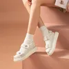 Sandaler Beautoday Platform Sandaler Kvinnor Gitter Rund tå Hook Loop Plaid Tyg Summer Casual Ladies Outdoor Shoes Handmade 38161 230403