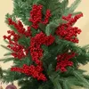 Decorative Flowers 30/10Pcs Artificial Berries Branches Christmas Simulation Foam Holly Berry Stems Garland Xmas Tree Ornaments For Party