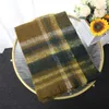 Halsdukar Ny 2023 Imitation Cashmere Rainbow Scarf Color Check Mohair Fringed Camel Hairyct5