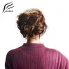 Synthetische Perücken Jeedou Curly Hair Chignon Clip on Hair Updos Synthetic Grey Mix Color Hair Messy Bun Pad Damen Retro Cheongsam Hairpieces 230403