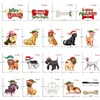 Decorações de Natal Enfeites de árvore de cachorro Feliz Woofmas Happy Pawlidays Trata de Santa Patas Sinal de madeira DIY Filhote de cachorro Pata e Holly Berr Am9E8