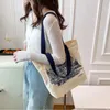 Boodschappentas canvas schouder Londen boeken print dames casual handtas tas herbruikbare grote capaciteit katoen strand 230404