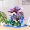 Cucine Gioca Cibo Architettura cinese Fiore di pesco Stagno Fata Padiglione Building Block Set Adulto Bonsai Casa sull'albero Lanterna colorata Regalo GiocattoloL231104