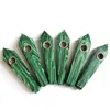 wholesale 10cm Green Malachite Quartz Smoking Pipe Crystal Stone Wand Point Tobacco Pipes With white gift box