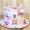 Narzędzia do ciasta 1set motyl piękna dziewczyna tylna toppery wszystkiego najlepszego z okazji urodzin wystrój ślubnej panny młodej impreza babeczka do pieczenia dekoracje