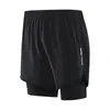 Pantalones cortos para hombres Pantalones cortos deportivos para hombres Pantalones cortos de maratón para correr de doble capa 2 en 1 Bolsillo trasero con cremallera Pantalones cortos para ejercicios al aire libre Pantalones cortos finos para correr para hombres 230404