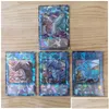 カードゲームyuh cards with tin box yu gi oh 72pcsホログラフィック英語バージョンゴールデンレターデュエルリンク