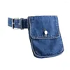 Ceintures Femmes Denim Ceinture avec boucle Poche amovible Jean pour robe