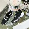 Strass Cristal Quadrado Fivela Plataforma Mocassins Mulheres Slip-on Low-Top Bombas Casuais Sapatos De Designer De Luxo Calçados De Fábrica Com Caixa