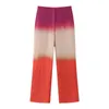 Pantalon de deux pièces pour femmes Femmes 2023 Mode Tie-Dye Blouses lâches Vintage Manches longues Bouton-up Chemises féminines Blusas Chic Tops Taille haute