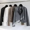 FTLZZ – veste courte en Faux cuir pour femme, vêtement d'extérieur doux, col montant, Moto, vélo, PU, fermeture éclair, poche, Parkes, printemps-automne