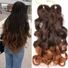 Hair Bulks Synthetic French Curls Ombre Spiral Loose Wave Crochet Braids Hair Pre Stretched Silky High Temperature Extensions Bulk Braiding 230403