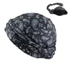 Bérets Bohe Style Paisley Imprimer Turban Head Wrap pour hommes Doublure en satin Extensible Bandana Durag Hommes Hip Hop Bandeau Biker Foulard