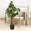 Decorative Flowers Simulation Panda Banyan Leaf Tree Bonsai Artificial Green Plants Fake Potted For Balcony Library Office Restaurant