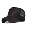 Casquettes de baseball N broderie baseball casquatte hip hop os hommes respirant maille visière chapeaux femmes streetwear casquette de camionneur en gros