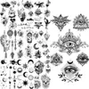 5 PC Geçici Dövmeler Hint Gözleri Kadınlar İçin Geçici Dövmeler Kızlar Gerçekçi Dudaklar Dağ Aslan Kafatası Çiçek Sahte Dövme Sticker Seksi Vücut Tatoos 3D Z0403