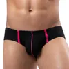 Unterhosen Feine glatte Männer Atmungsaktive Slips Schlanke sexy Herren-Nylon-Unterwäsche mit niedriger Taille und Mesh-Design