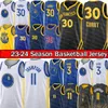 Stephen Curry 30 Klay Thompson 11 Wariores Basketball Jersey Chris Paul 3 Draymond Green 23 mężczyźni 2023-24 Miasto Gold Black Blue Sched Kids Koszulka dla dzieci