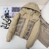 Reversible cropped down jacket Puffer Down Coat embroidery Horse Quilted Vintage Check Hooded Jacket Designer Padded Down Jackets