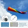 Kite Accessories 90cm Windsock Kite Rainbow Spinning Turbine Windsock with Ball Bearing Swivels for Flag Poles Kite Tail Windsock Pole Outdoor Q231103