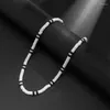 Chains 2023 Fashion Bohemian Design Jewelry Woman Man Simple Black White Bead Necklace Handmade Couples Necklaces