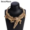 ZiccoWong Overdreven Halloween Ketting Strass Noble Krokodil Kettingen Choker Statement Sieraden Dier Collier Y2009182097