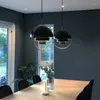 Lâmpadas pendentes minimalista sala de jantar lâmpada simples quarto bar cabeceira criativo luxo metal deformável candelabro rotativo