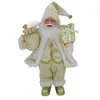 Other Event Party Supplies Golden Standing Santa Claus Doll With Gift Bags Xmas Decor For Home Navidad Ornaments Happy Year Kids Favors 230404
